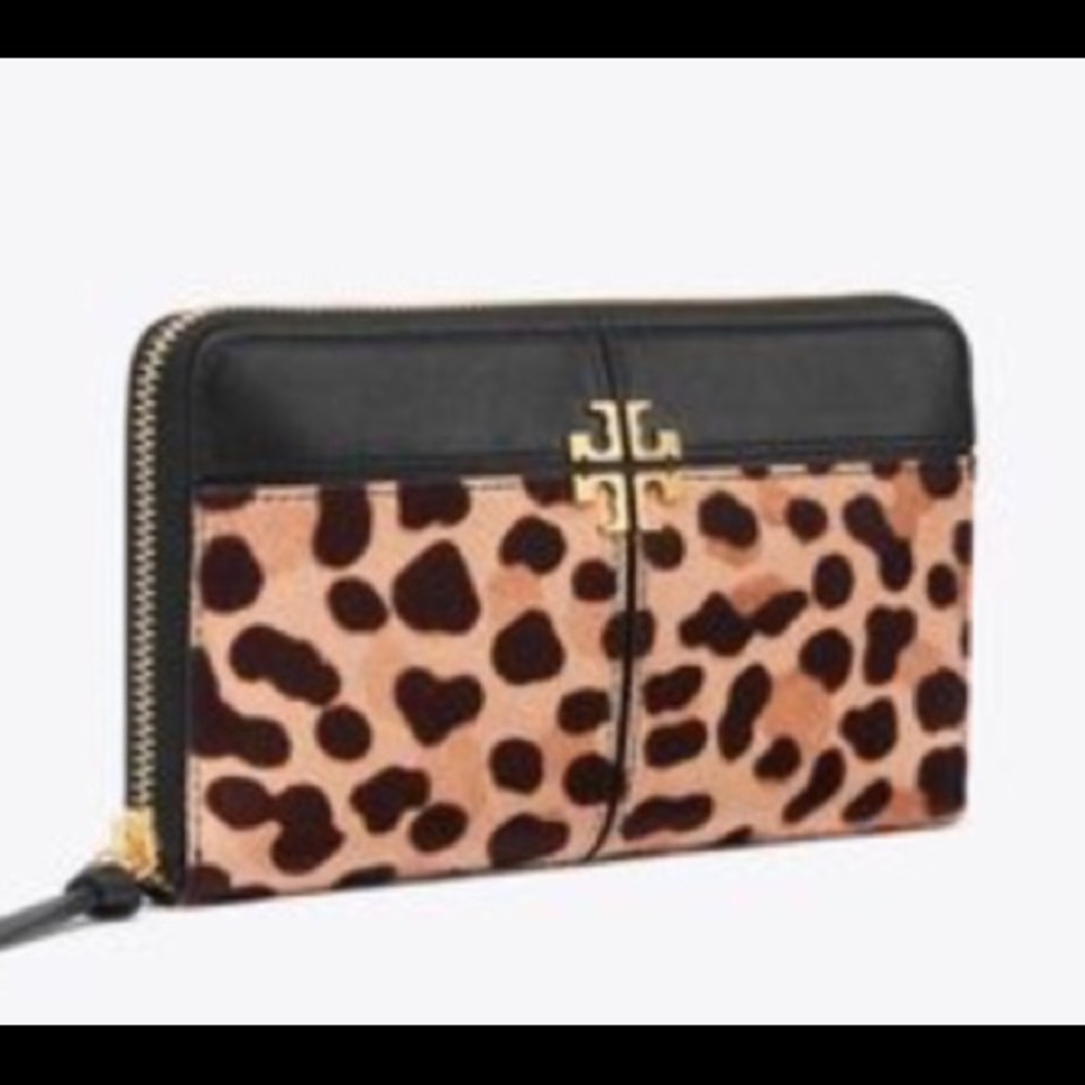 🆕Tory Burch Ivy Leopard Zip Continental Wallet - Picture 3 of 8